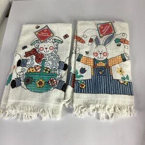 Bunny Kitchen Towels Vintage Easter new with tags